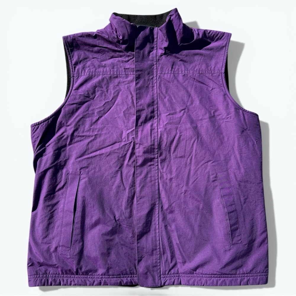 Vintage Y2K Lauren Ralph Lauren Reversible Full Zip Fleece Vest Purple XL